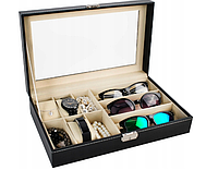 Ящик шкатулка кейс для украшений часов органайзер для окуляр Iso Trade Черная