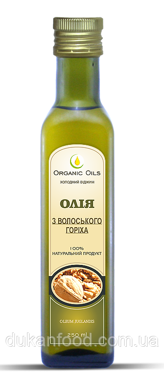 Олія волоського горіха холодного віджиму Organic Oils, 250 мл