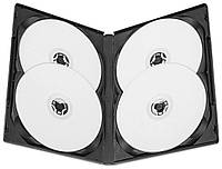 Коробка Бокс для 4 DVD дисків 14mm Black DVD box 14 mm прозорий