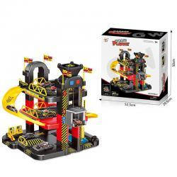 Гараж паркування для машинок (3 поверхи, 58-46-47см., машинки 5шт., дорожні знаки, ліфт, світло) P9188A-3