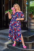 Сукня у підлогу квіткова БАТАЛ, фото 3