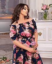 Сукня у підлогу квіткова БАТАЛ, фото 4