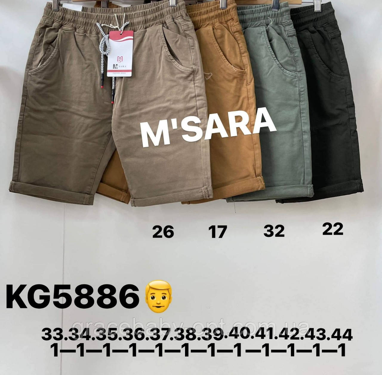Шорти чоловічі оптом, 33-44 рр., No KG5886