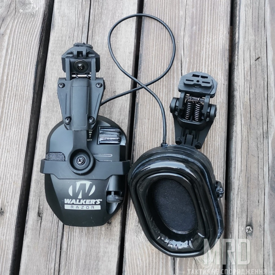 Кріплення на каску для Walkers Razor + додаткові скоби, Black (Чебурашка), фото 1