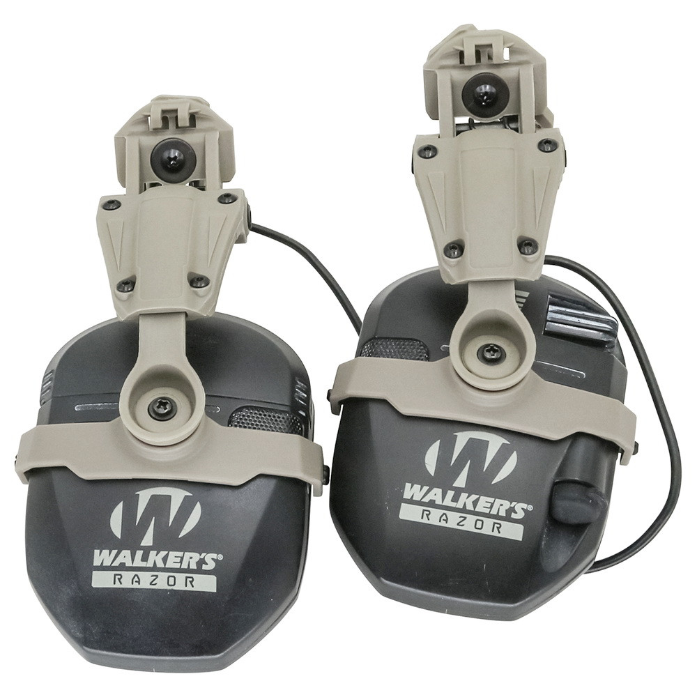 Кріплення на каску для навушників Walkers Razor + запасні скоби, Пісок (Чебурашки), фото 1