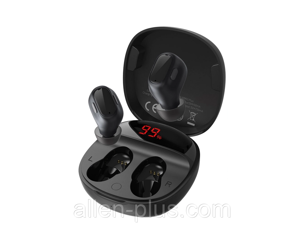 Навушники-гарнітура Bluetooth Baseus WM01 Plus TWS Black