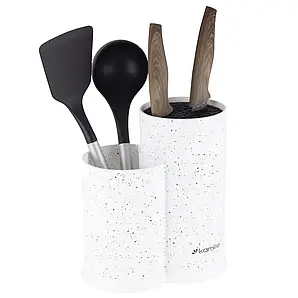 Підставка для ножів та кухонного приладдя Kamille Білий 22см (подвійна) KM-7607