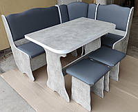 Комплект-кухонний Гамма бетон сірий (куток/стіл/2 таб)