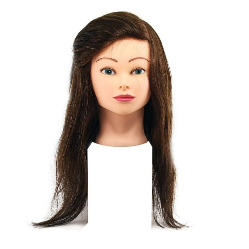 Навчальний манекен для зачісок 65-70 см, шатен, натуральне волосся