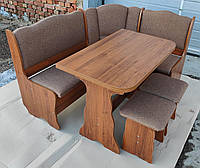 Комплект-кухонний Гамма горіх Есо тканина (куток/стіл/2 таб)