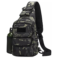 Сумка тактическая нагрудная через плечо, военная сумка на молнии с одной лямкой мужская армейская