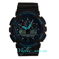 Часы Casio G-Shock GA-100 черные с синим