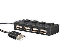 Концентратор USB 2.0 Frime 4хUSB2.0 Black (FH-20010)