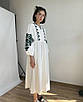 Сукня-вишиванка біла сукня-міді жіноча бавовняна літня з рукавами вишивкою сарафан Білий, фото 8