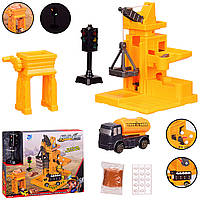 Игровой набор Стройтехника 9977-33, строительный кран, светофор, машина, свет, звук