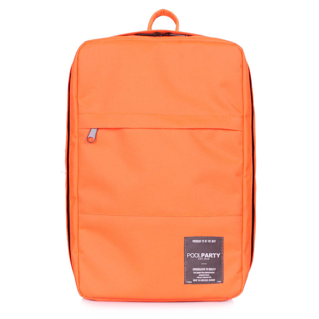 Рюкзак-сумка для ручної поклажі Poolparty HUB - Ryanair / Wizz Air / МАУ помаранчевий