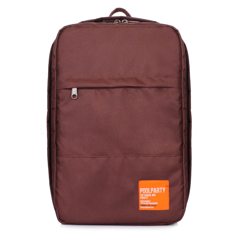 Рюкзак-сумка для ручної поклажі Poolparty HUB - Ryanair / Wizz Air / МАУ коричневий
