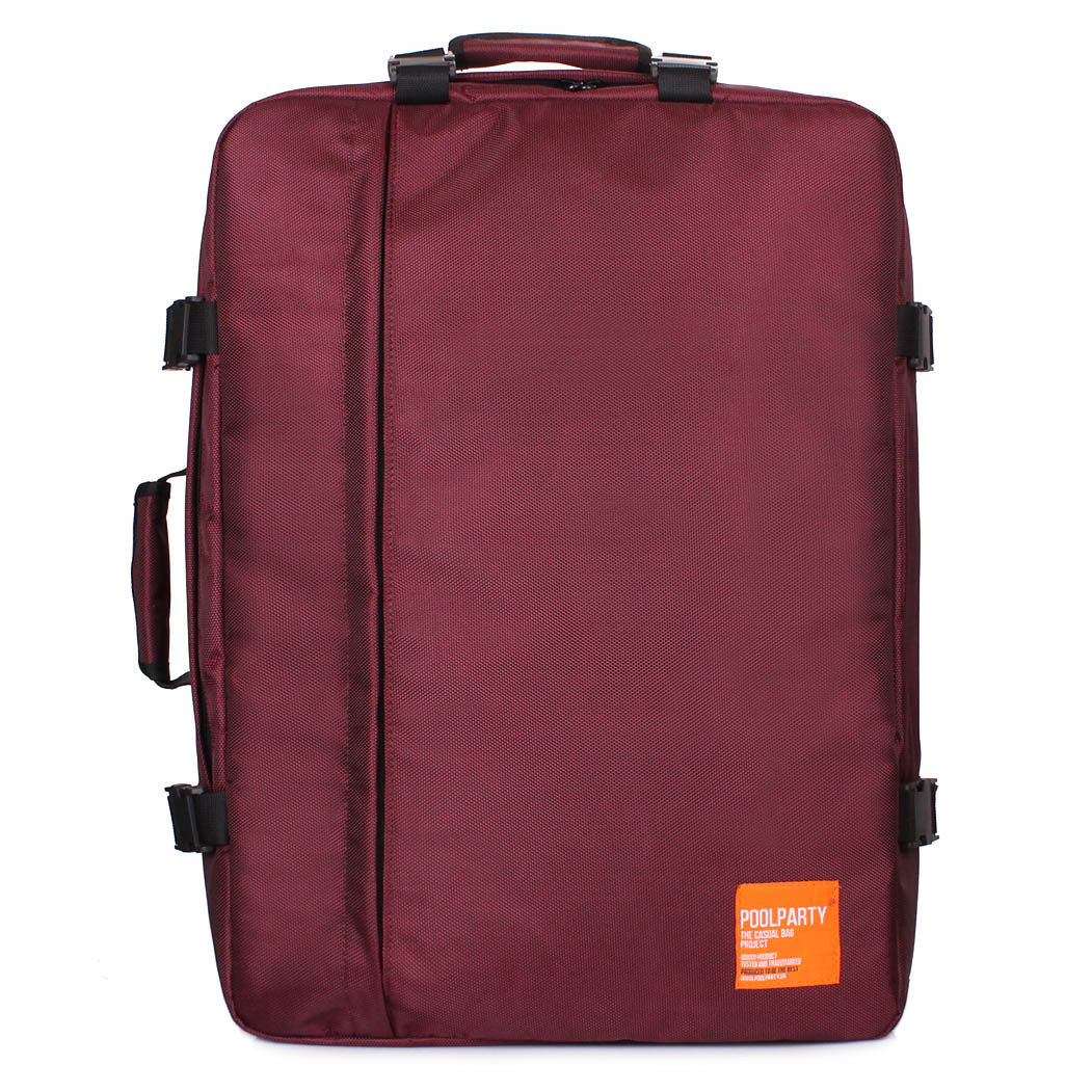 Рюкзак-сумка для ручної поклажі Poolparty Cabin 55x40x20 МАУ бордовий