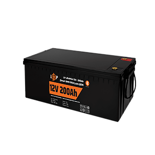 Акумулятор LP LiFePO4 12V (12,8V) - 200 Ah (2560Wh) (Smart BMS 150А) з BT пластик, фото 1