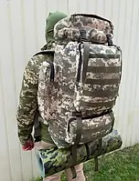 Армійський тактичний рюкзак 80л-85л пиксель ЗСУ розширення міцний рюкзак військовий речовий похідний ранець