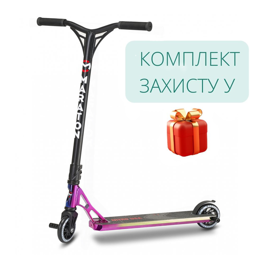 Трюковий самокат Maraton Nitro колеса 110 мм, система компресії HIC, ширина керма 47 см, 2 пеги
