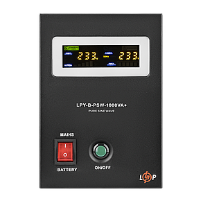 ДБЖ з правильною синусоїдою 12V LPY-B-PSW-1000VA+(700Вт) 10A/20A, фото 1