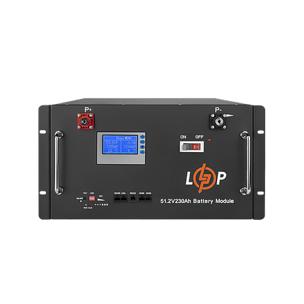 Акумулятор LP LiFePO4 48V (51,2V) - 230 Ah (11776Wh) (Smart BMS 200A) з LCD RM RS485/CAN, фото 1