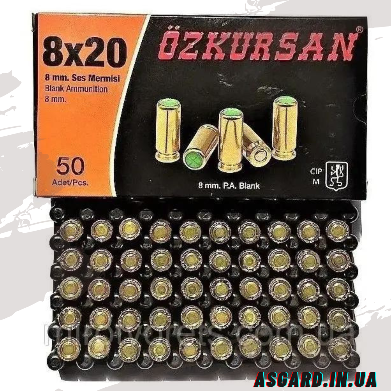 Патрон холостий Ozkursan 8 мм пістолетний (50 шт.) ASG