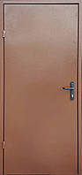 Двері технічні металеві модель бюджет плюс два листові коричневі.