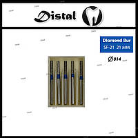 Стоматологический бор алмазный SF-21 для турбинного наконечника 21 мм Прямой, плоский кончик