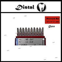 Стоматологический бор алмазный SF-21F для турбинного наконечника 21 мм Прямой, плоский кончик