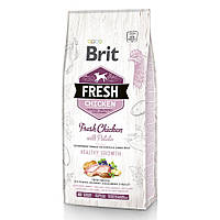 Brit Fresh повноцінний сухий корм для цуценят із свіжою курятиною та картоплею 12кг