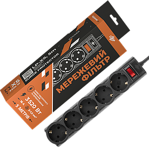 Мережевий фільтр PREMIUM LP-X5 5 м Black (3520Вт), фото 1