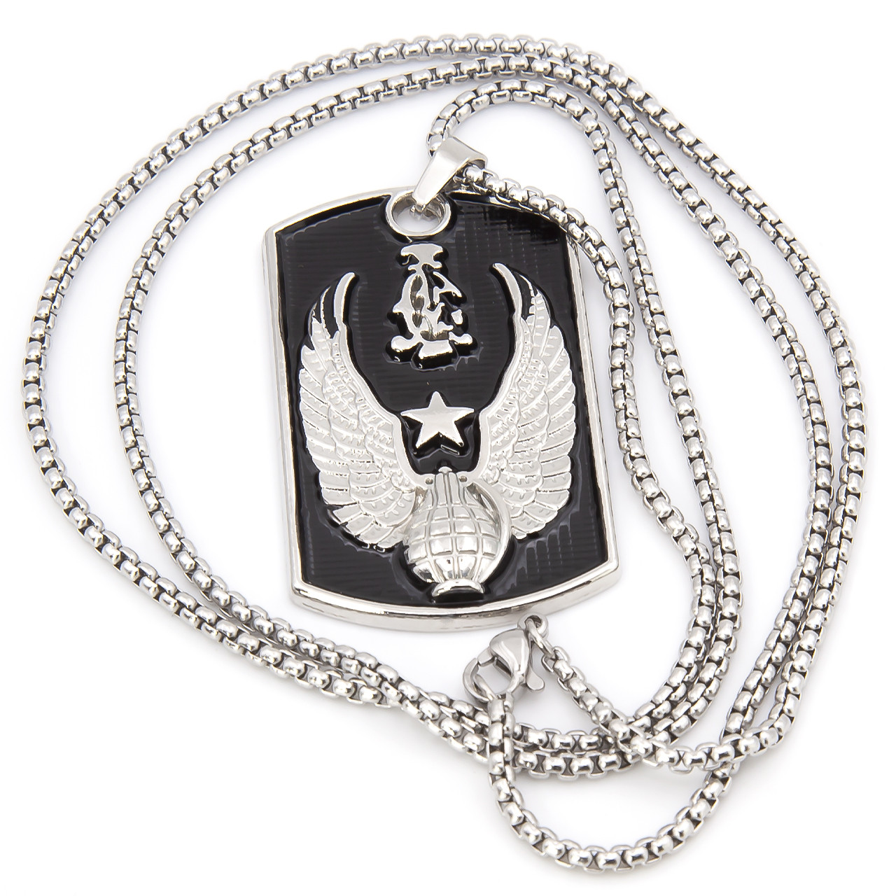 Ланцюжок з кулоном Grenade Wings, кольє, 1шт, розмір 48х30мм, довжина ланцюжка 70см