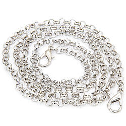 Ланцюжок з карабінами ручка для сумки 6 мм довжина 100 см 1 шт. Платина