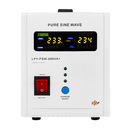 ДБЖ з правильною синусоїдою 12V LPY-PSW-800VA+(560Вт)5A/15A, фото 1