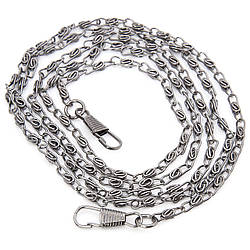 Ланцюжок з карабінами ручка для сумки 3х14 мм довжина 120 см 1 шт. Чорний Нікель