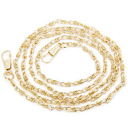 Ланцюжок з карабінами ручка для сумки 3х14 мм довжина 120 см 1 шт. Золотистий