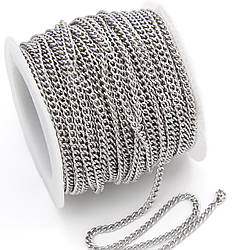 Ланцюг з нержавіючої сталі 1 метр 2х3 мм Платина_06S