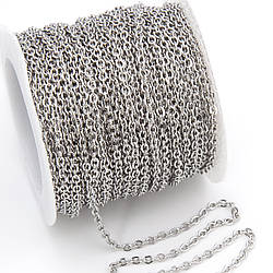 Ланцюг з нержавіючої сталі 1 метр 1,6х2,1 мм Платина_04