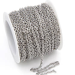 Ланцюг з нержавіючої сталі 1 метр 2,3x3 мм Платина_06