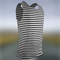 Військова літня в'язана тільняшка чорна смуга