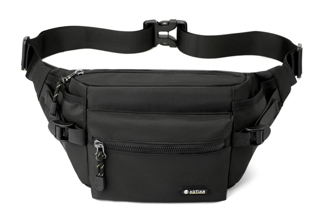 Сумка поясна (бананка) Чоловіча AOTIAN Оксфорд Чорний 28х18х8 см (2145), фото 1