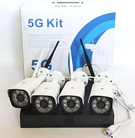 Беспроводной комплект видеонаблюдения 5G KIT 8004/6673, CAD Full HD, 4 WiFi камеры и регистратор