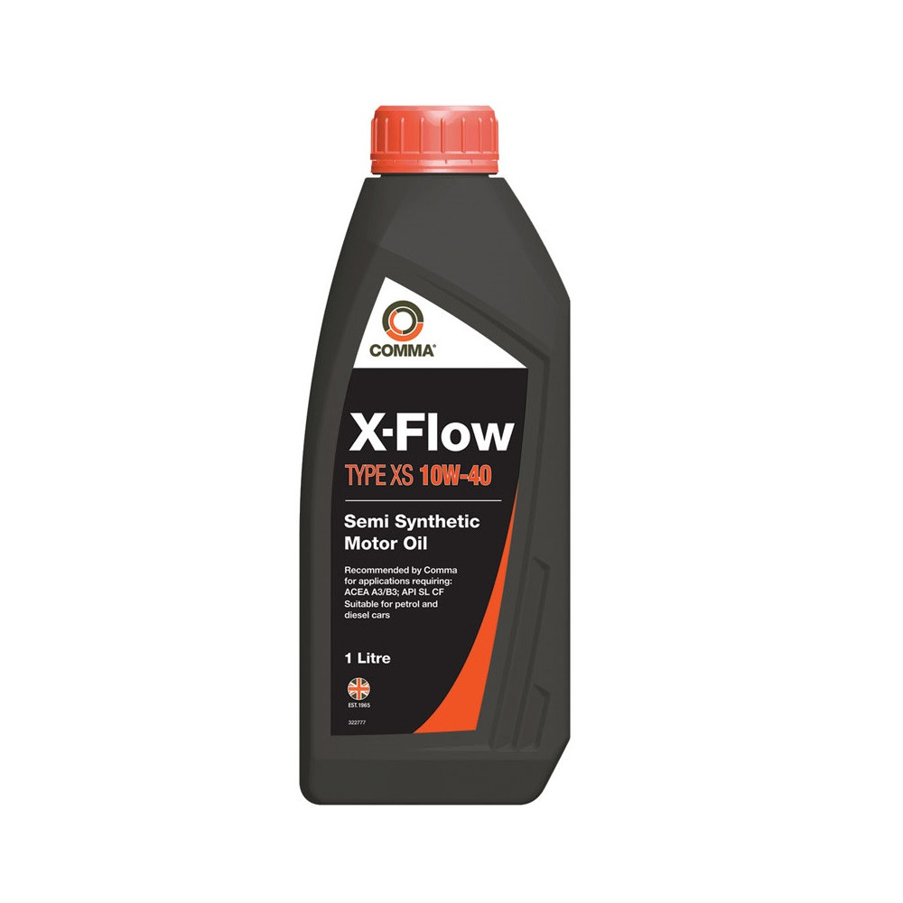 Моторна олива 10W-40 напівсинтетична 1л Comma X-FLOW TYPE XS автоолива універсальна ACEA  A3/B3 (XFXS1L)