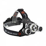 Налобний ліхтарик RIAS RJ-3000 COP Cree T6+2Q5 2x18650 Black (3_01762), фото 2