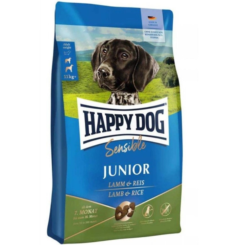 Сухий корм для молодих собак Happy Dog Sensible Junior Lamb and Rice з ягням і рисом 4 кг