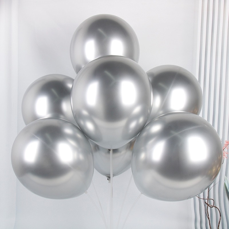 Латексні повітряні кулі 18 дюймів хром срібло silver
