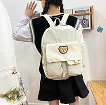 Стильний тканинний рюкзак із вишивкою Ведмежати, фото 5