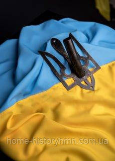 Фасадний тримач для одного прапора у формі герба вуличний із сталі, чорний патина